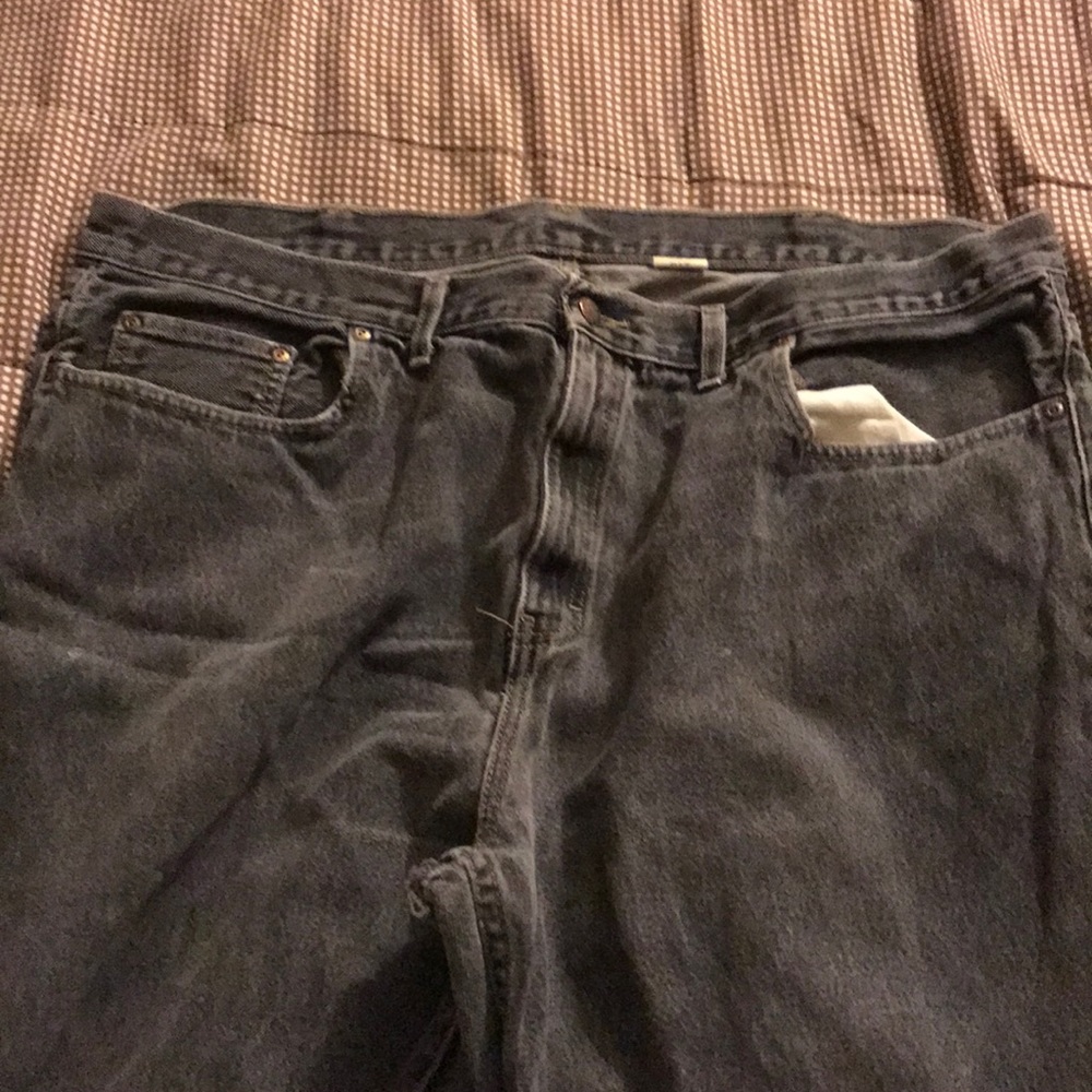 Used grey jeans